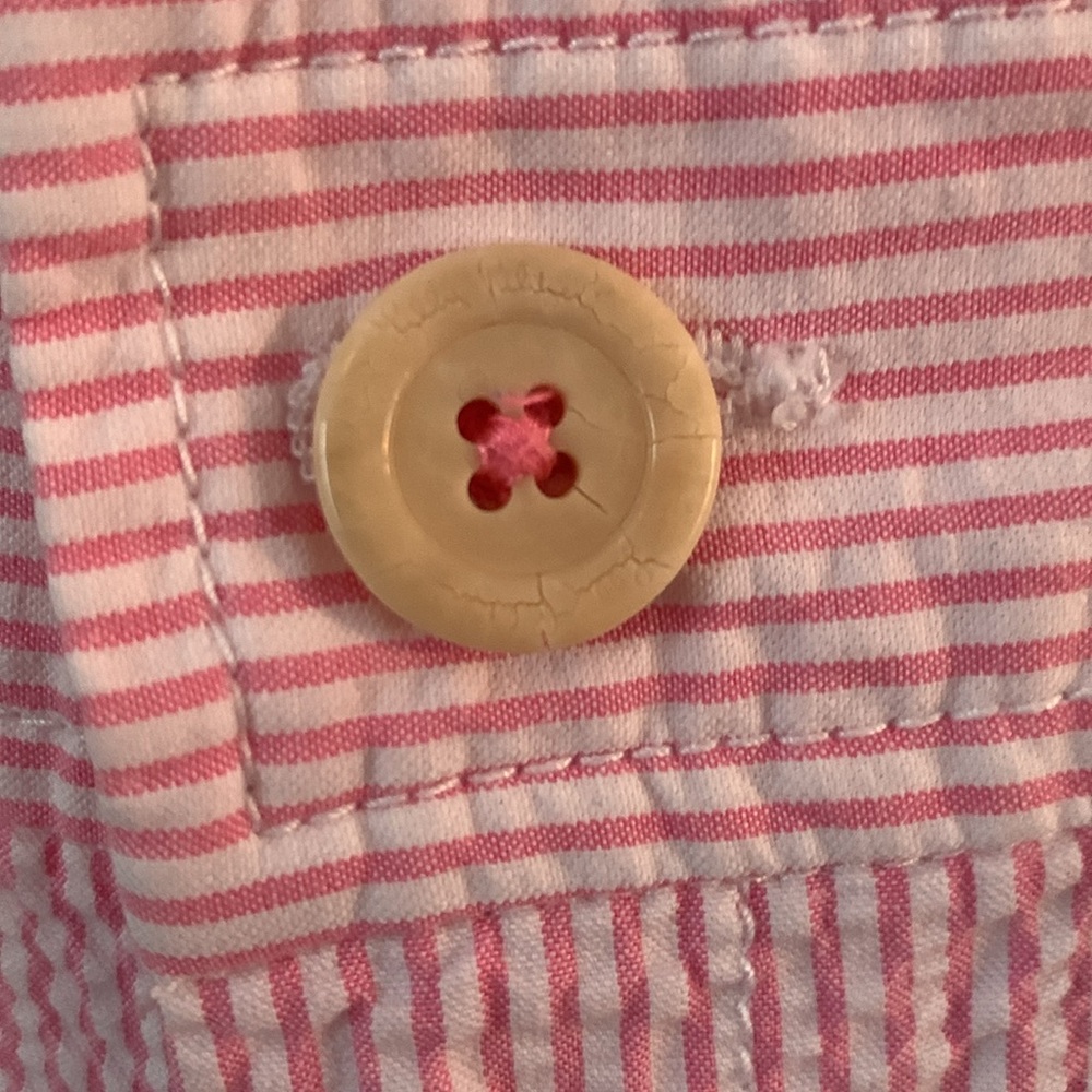 Women’s Lilly Pulitzer Pink & White Striped Seersucker Scalloped Shorts Sz. 6 - Picture 6 of 9
